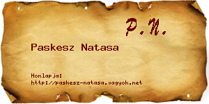 Paskesz Natasa névjegykártya